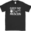 Каждый день я качаюсь Футболка Смешная Футболка для тренажерного зала, фитнеса, тренировок, поднятия тяжестей
