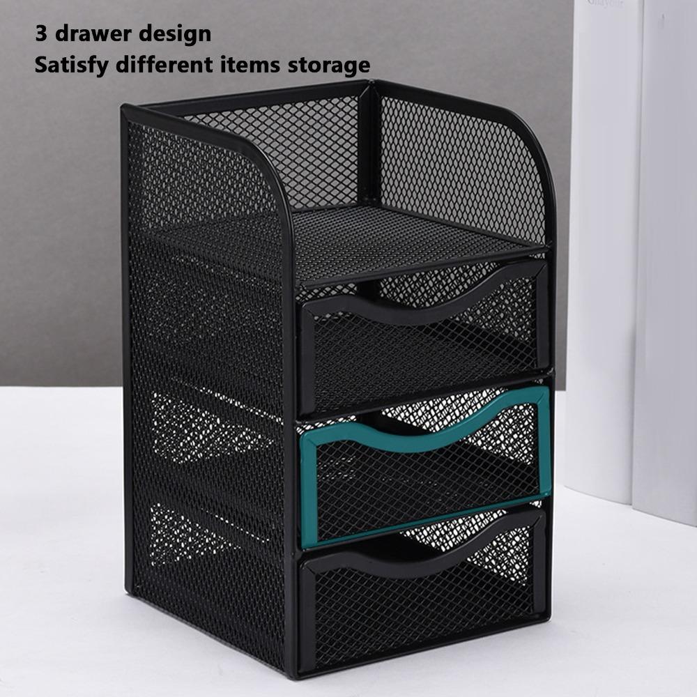 Metal Desk Organizer 3 Drawers Office Desk Organizer Desk Accessories Organizer For Office
