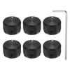 Uxcell Aluminum Potentiometer Universal Volume Tone Control Knob for Guitar and Diamond Black 6-Piece Knob, 1/4" (6mm) Bass, 5/8"