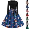 Halloween Ayollar Kundalik Moda Dumaloq Bo'yinli Bosma Vintage Libos