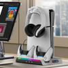 Вертикальная подставка для PS5 с RGB-подсветкой, улучшенный охлаждающий вентилятор для консоли PS5 с двойной док-станцией для зарядки контроллеров, для аксессуаров PS5