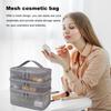 Mesh Cosmetic Bag Multi Layers Large Capacity Visible Zipper Closure with Handle Portable Classified Organization Travel Trip Makeup Storage Bag