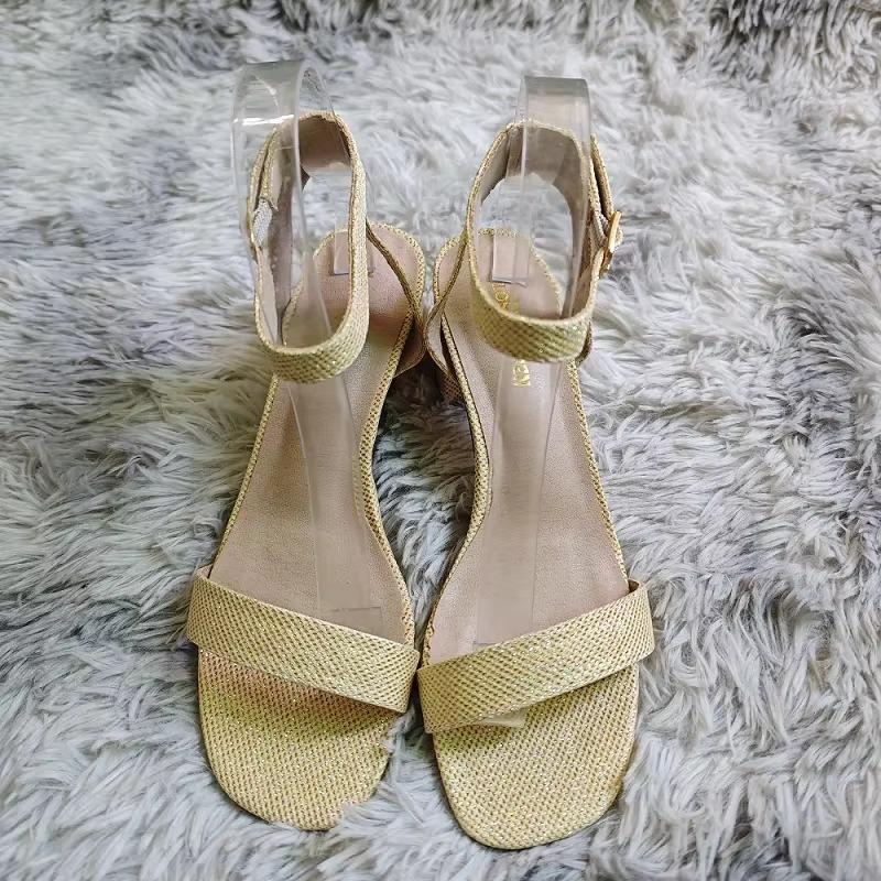 Женские босоножки серебристо-золотистого цвета с открытым носком и ремешком на щиколотке, удобные, с низким блочным каблуком, сексуальные туфли-лодочки для вечернего платья, свадебные туфли