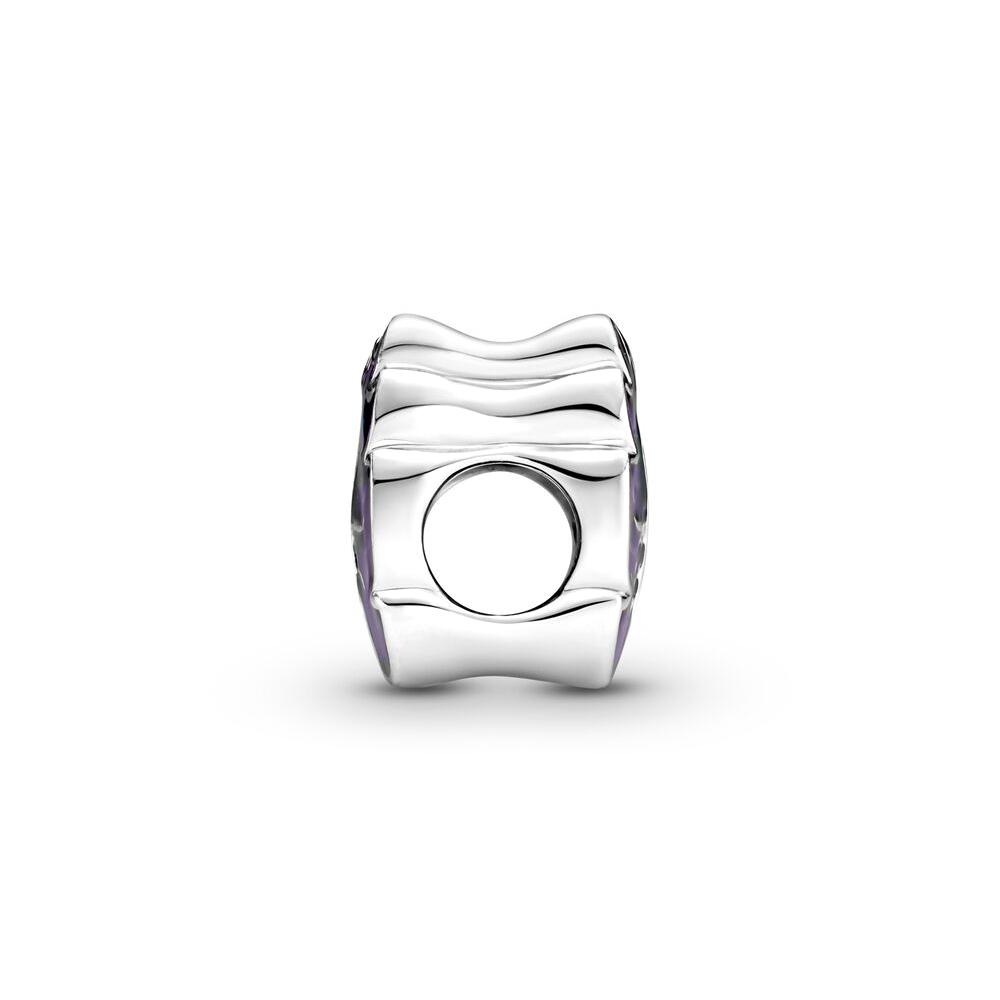 S925 серебристый, фиолетовый и зеленый лист, розовый сверкающий цветок персика, подвеска, подходит для оригинального браслета «сделай сам», подарок для женщин