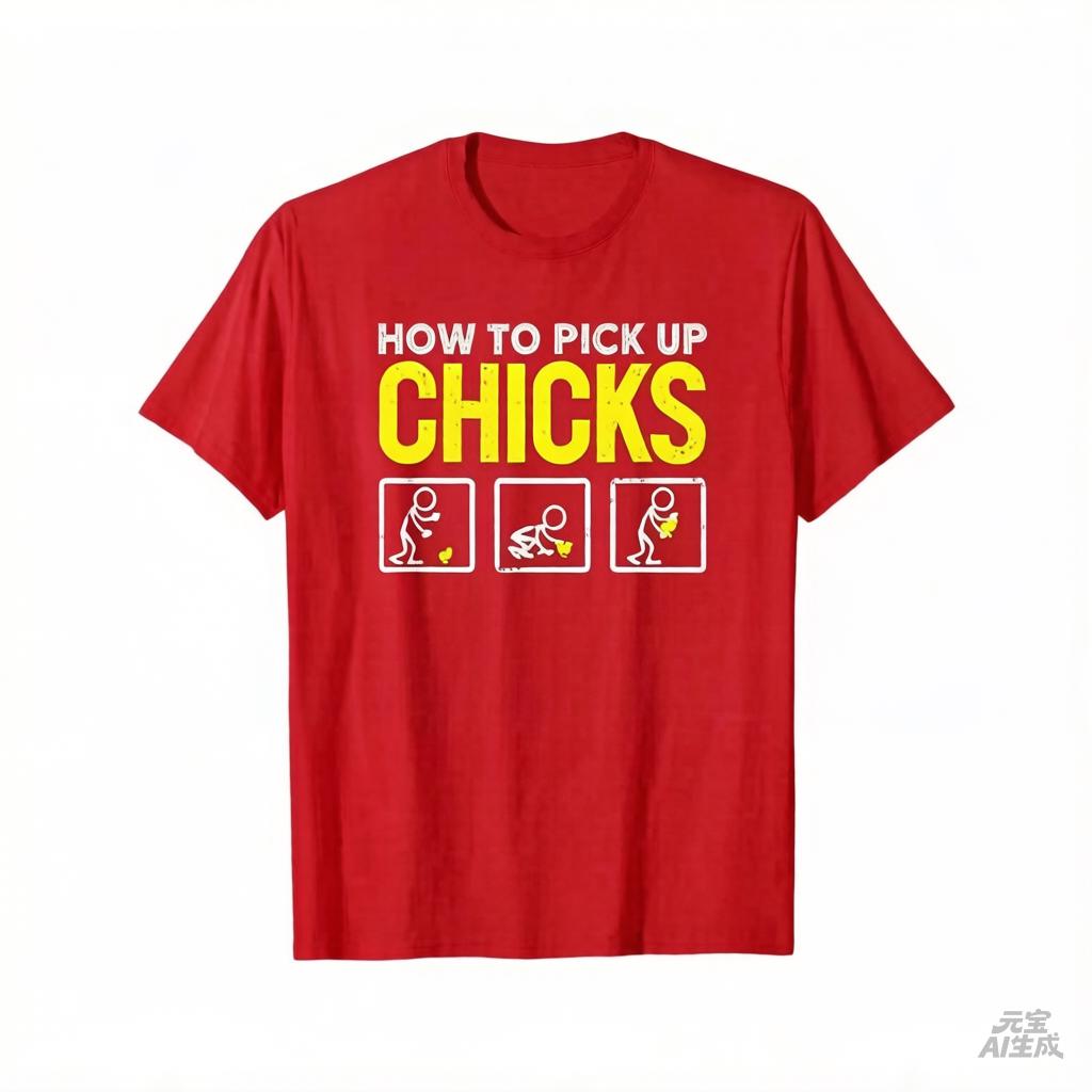 2025 Funny How To Pick Up Chicks Tshirt For Boys Round Neck Cool Graphic Tshirt