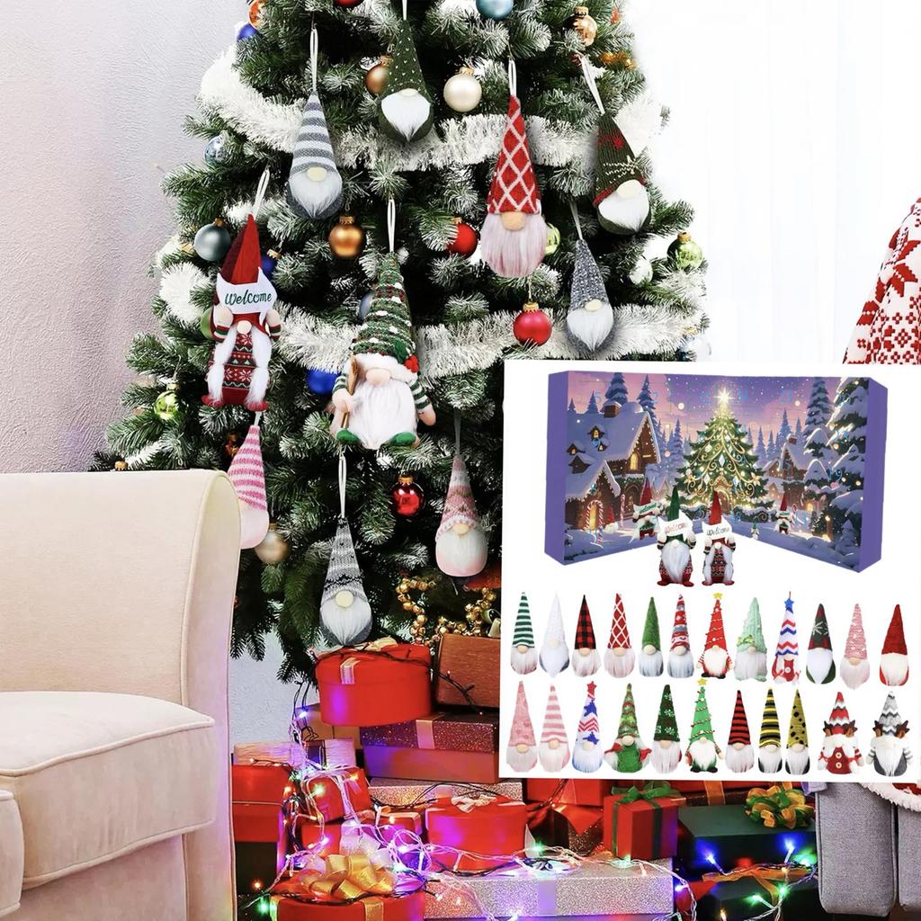 Подарок Адвент-календарь Гном – Обратный отсчет 24 дня до... с подвесками и украшениями на тему гномов