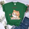 Сумасшедший кот бешено печатает на клавиатуре принт женская футболка хип-хоп Y2K футболки на все случаи жизни удобный топ мягкая одежда с круглым вырезом