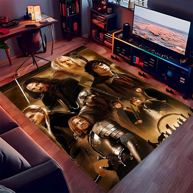 1pc The Lord of the Rings2 Print Area Rug - Soft, Washable Non-Slip Indoor Mat for Office Chairs, Living Room, Home Office Decorative Rug