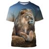 Animal Lion Printed T-shirty Men Bodybuilder Graphic T Shirt Fitness Sportswear Youthful Vitality Oversized Clothing Tops