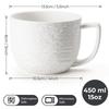 MIAMIO 450ml Coffee Set of 4 Ceramic Mugs for and Tea Oasis Collection - Mug/Mug - Coffee, Latte, Cappuccino, -