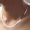925 Silver 18k Gold 4mm Chain Necklace For Women Luxury Jewelry Wedding Gift Choker Clavicle Gift