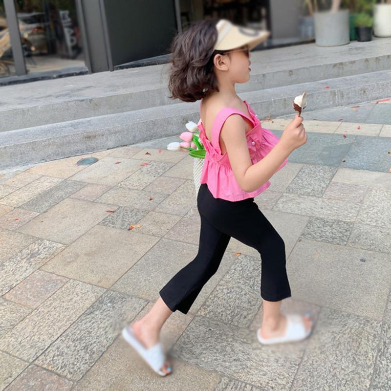 Детские брюки для девочек, черные расклешенные танцевальные брюки