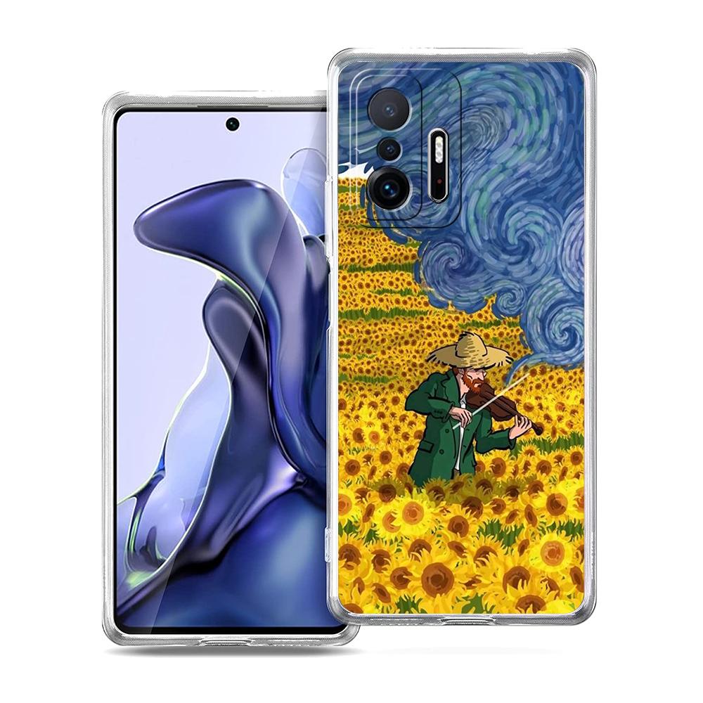 Эстетичный чехол для телефона с подсолнухом Для Xiaomi 14 13 12 Lite Mi 11 Ultra 11X 13T 12T 11T Для Poco X5 X4 X3 NFC F5 F4 M4 Pro 5G Чехол