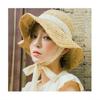 New straw hat women's summer beach hat sunscreen eaves handwoven straw hat sunshade lace strap straw hat tide
