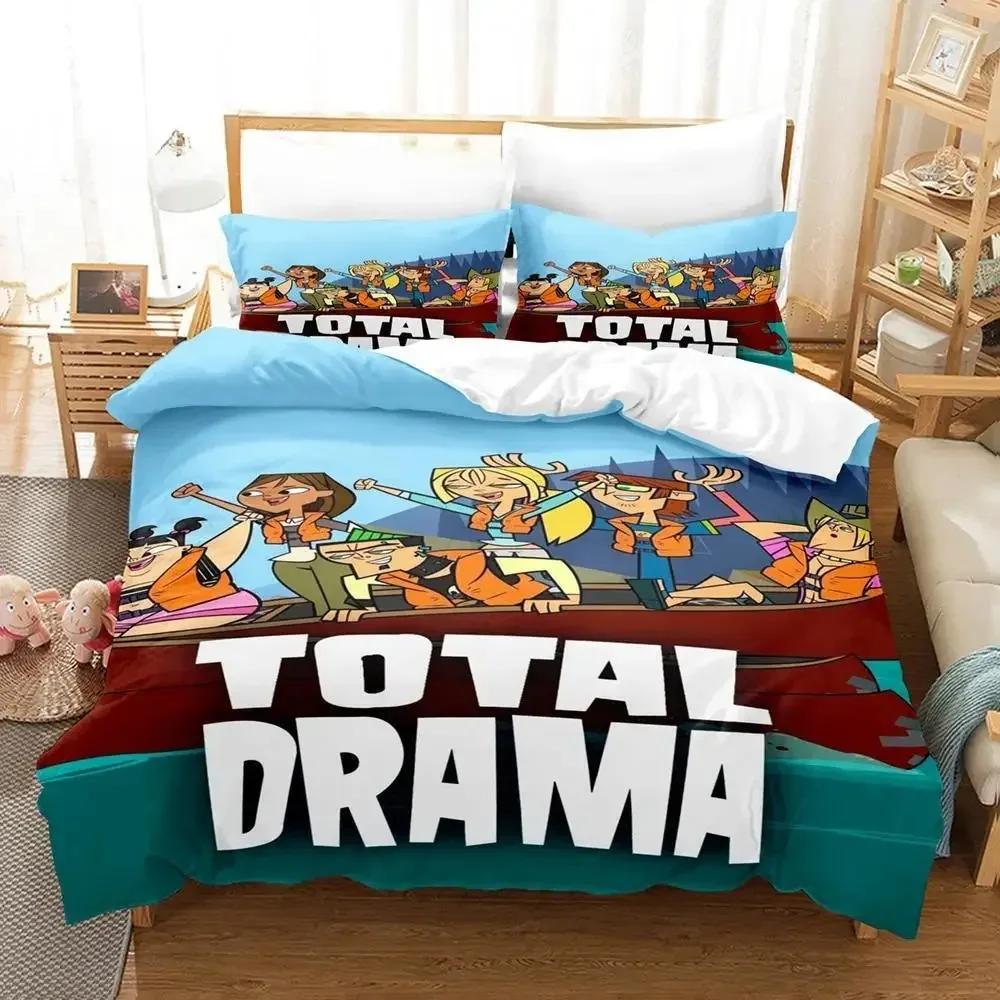 Новый Комплект Постельного Белья Total Drama Односпальный Полуторный Полный Евро Кинг Сайз Комплект Постельного Белья для Взрослых Детей Спальня Пододеяльники Комплекты Аниме Комплект Постельного Белья