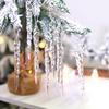 12 Pcs Acrylic Icicles Christmas Ornaments Clear Crystal Icicle Christmas Tree Hanging Decorations for Xmas New Holiday Wedding