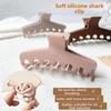 Soft Silicone Hair Claw Headwear Elastic Plastic Shark Clip Woman Claw Clips  Daily Use