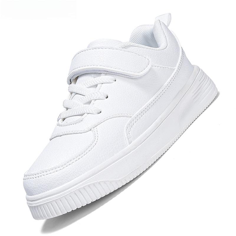 Kids Leather Sneakers Waterproof Casual Sports Shoes Non-slip Children's White Skateboard Shoes Size 26-40