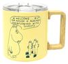 MOOMIN Stainless Steel with Perfect Gift Mug, 350ml, Lid, Double-Walled Vacuum-Sealed, Boxed, (Wood-Style Handle, Yellow)
