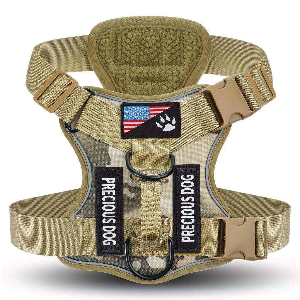 Service Dog Harness, Reflective Dog Vest Harness with 5 PCS Patches, Adjustable Soft Oxford Pet Harness, Inner Layer Mesh, Easy