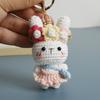 Cartoon Carrot Bunny Keyrings Knitting Rabbit Doll Pendant Crochet Keyrings  Friends Gift