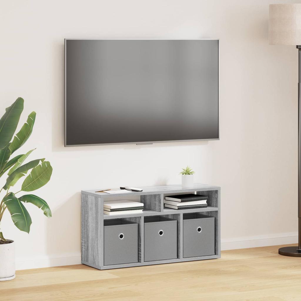 Lowboard with Drawers Grey Sonoma 72 x 22.5 x 38 cm