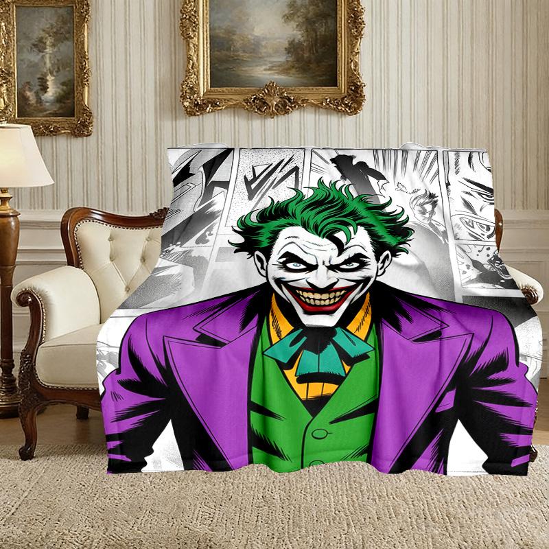 [1pc JOKER Blanket] All-Season Blanket - Cozy Blanket for Sofa Couch Home Decoration, Digital Printed Nap Blanket