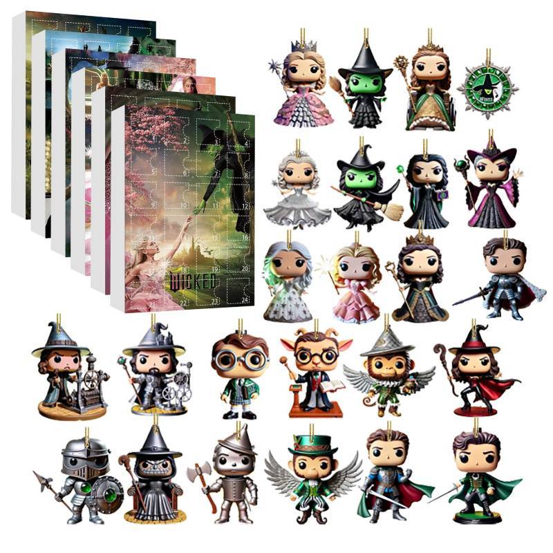 Countdown Christmas Wicked Calendar Blind Box Tree Acrylic Pendant Gift Daily