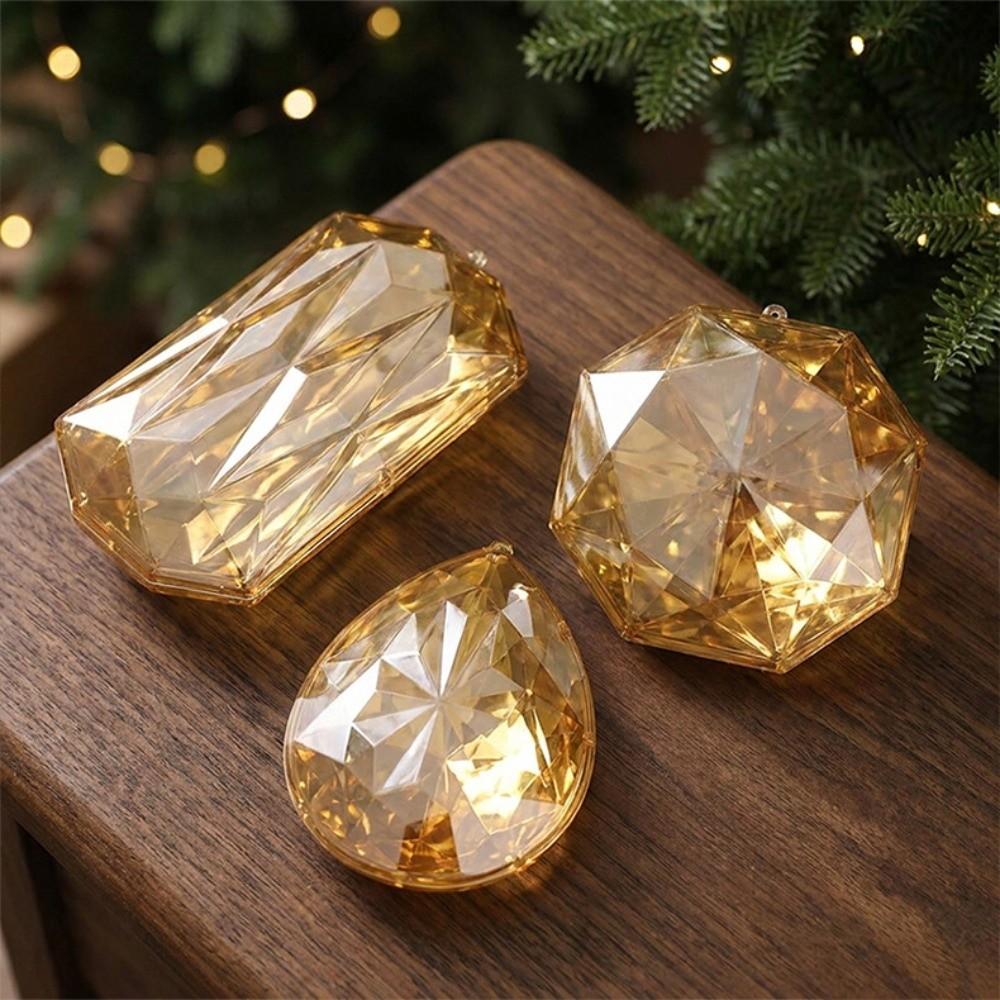 Transparent Gemstone Christmas Pendants DIY Christmas Tree Ornaments  New Year Decor
