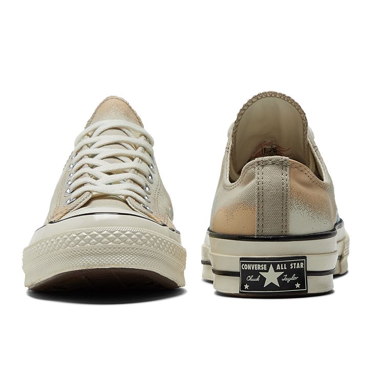 Converse Chuck 70 Low Spray Paint - Кроссовки унисекс Beach Stone Grey Oat-Milk Aqua-Mist A05026C