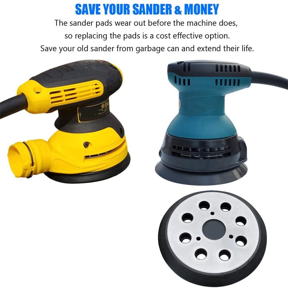 5-дюймовая 8-отверстная шлифовальная подошва на липучке с металлической подложкой