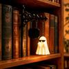 Warm Atmosphere Book Lamp Library Lantern Bookshelf Lamp, Vintage Metal LED Nightlight for Nook Decor, Unique Gift Lovers Ghost Reading Book/Wearing