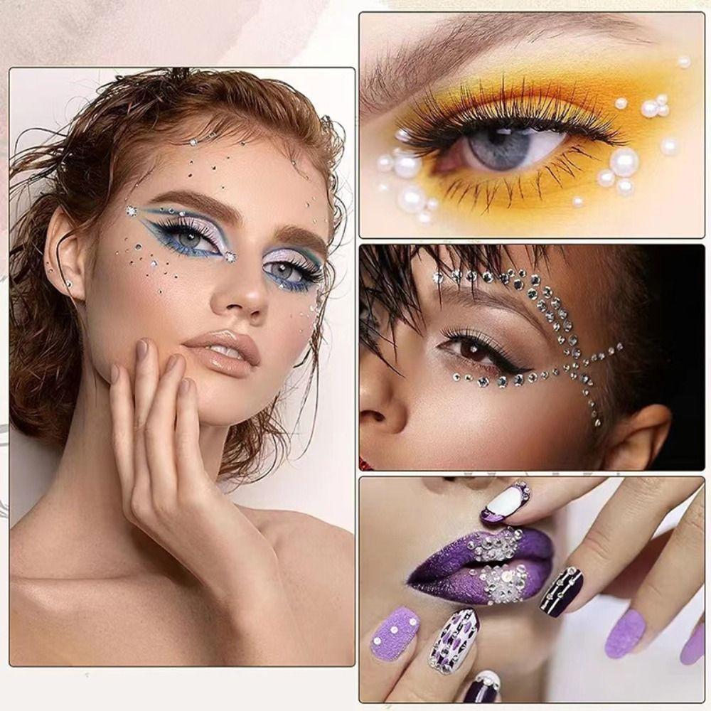 Shiny Eyebrow Eyeshadow Stickers Fashion 3D Gems Decals Hair Face Makeup