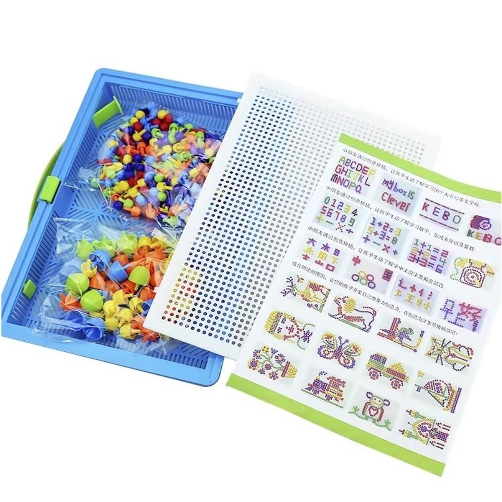 Colorful Mushroom Nail Puzzle DIY Pegboard Set Montessori Mushroom Nail Building Blocks Kids