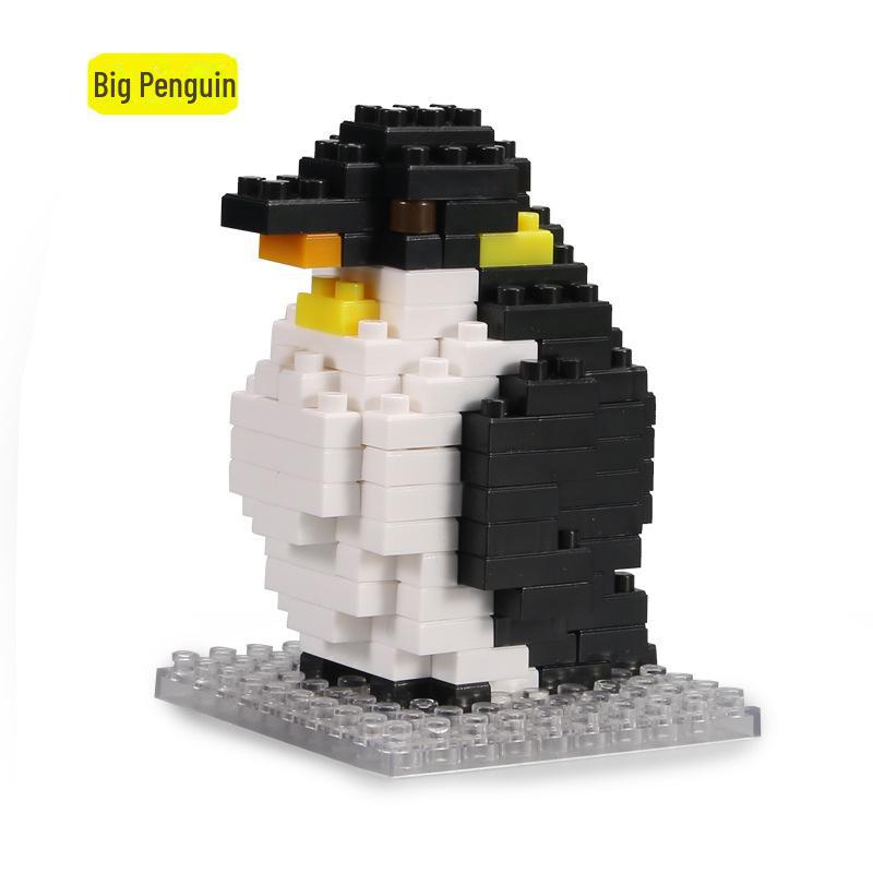 Строительные блоки животных JIKER: Лев, Тигр, Панда, Пингвин - развивающие игрушки для детей с микрочастицами