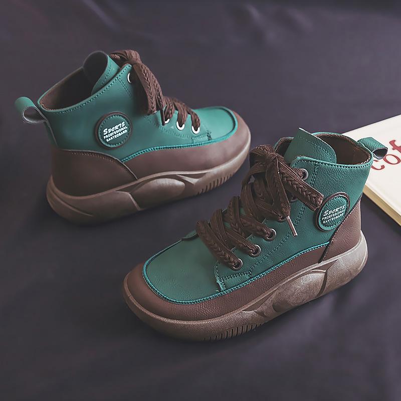 Новые туфли с высоким берцем, мягкий каблук, удобная обувь, нескользящая универсальная платформа, увеличивающая рост, дышащая, качающаяся обувь для женщин