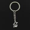 Fashion 30mm Key Ring Metal Key Chain Keychain Jewelry Antique Plated Musical Note 21x13mm Pendant