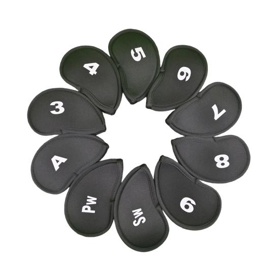 10Pcs Golf Club Headcover Sets, Golf Driver Iron Putter Cloth Cover with Number, Golf Club Protection Covers, Golf Club Accessories