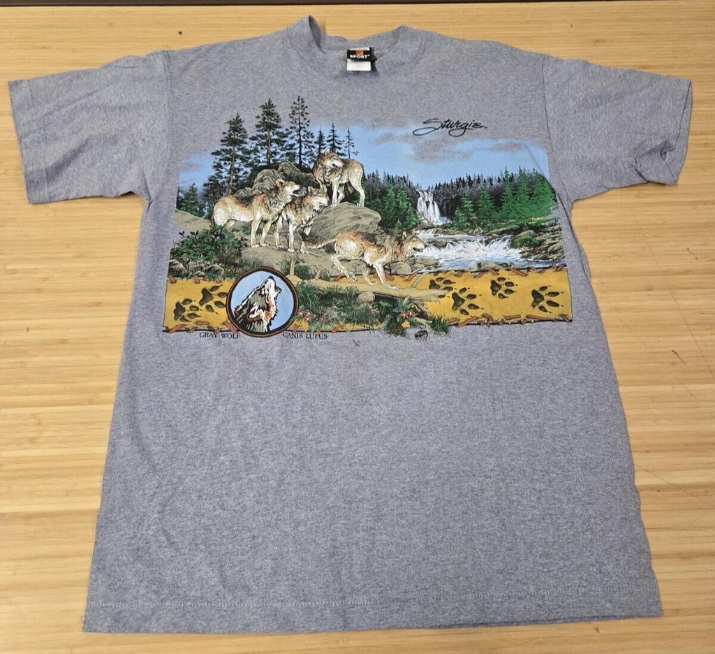 Vintage 1994 Image West Sturgis Wolf South Dakota T Shirt Size Large