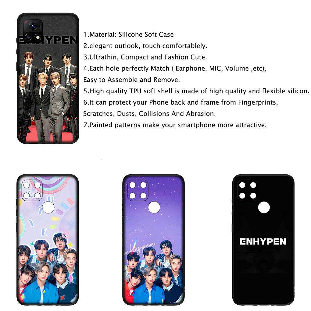 Чехол для iPhone 17 16 15 Xiaomi Poco Redmi Note 14 13 12 11 Pro Max 9 16e Samsung Galaxy S25 S24 S23 A07 A17 OPPO Huawei Kpop ENHYPENs Чехол для телефона