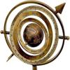 Antique Brass Armillary Sphere with Sundial Arrow – 25 Cm Nautical Maritime Astrolabe Globe – Engraved Brass Decorative Home Decor