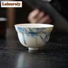90 мл расписанная вручную чашка из люфы, белая фарфоровая чашка Dehua, большая чаша для чая в форме тыквы, чайный сервиз в стиле кунг-фу, посуда для напитков