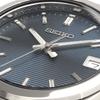SEIKO Сапфировое 100M Водонепроницаемое Простое Часы, Кварцевые, Кристалл, Устойчивые, Дизайн, Женские, Серо-Синие, SUR575P1