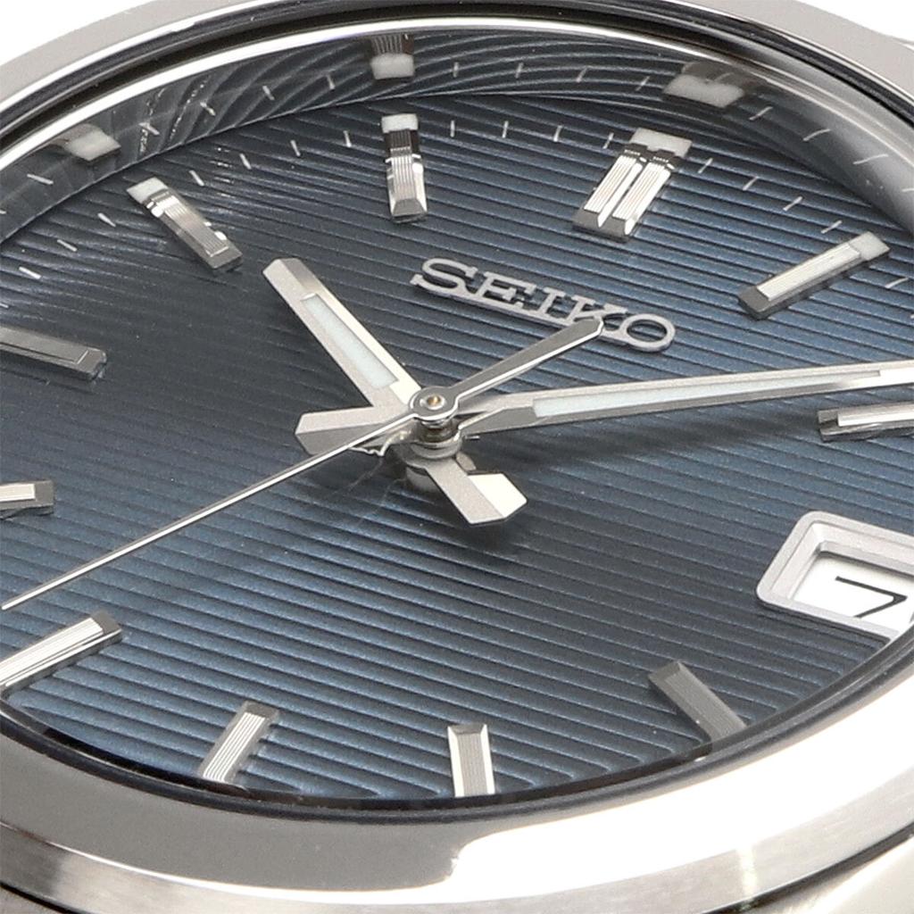 SEIKO Сапфировое 100M Водонепроницаемое Простое Часы, Кварцевые, Кристалл, Устойчивые, Дизайн, Женские, Серо-Синие, SUR575P1