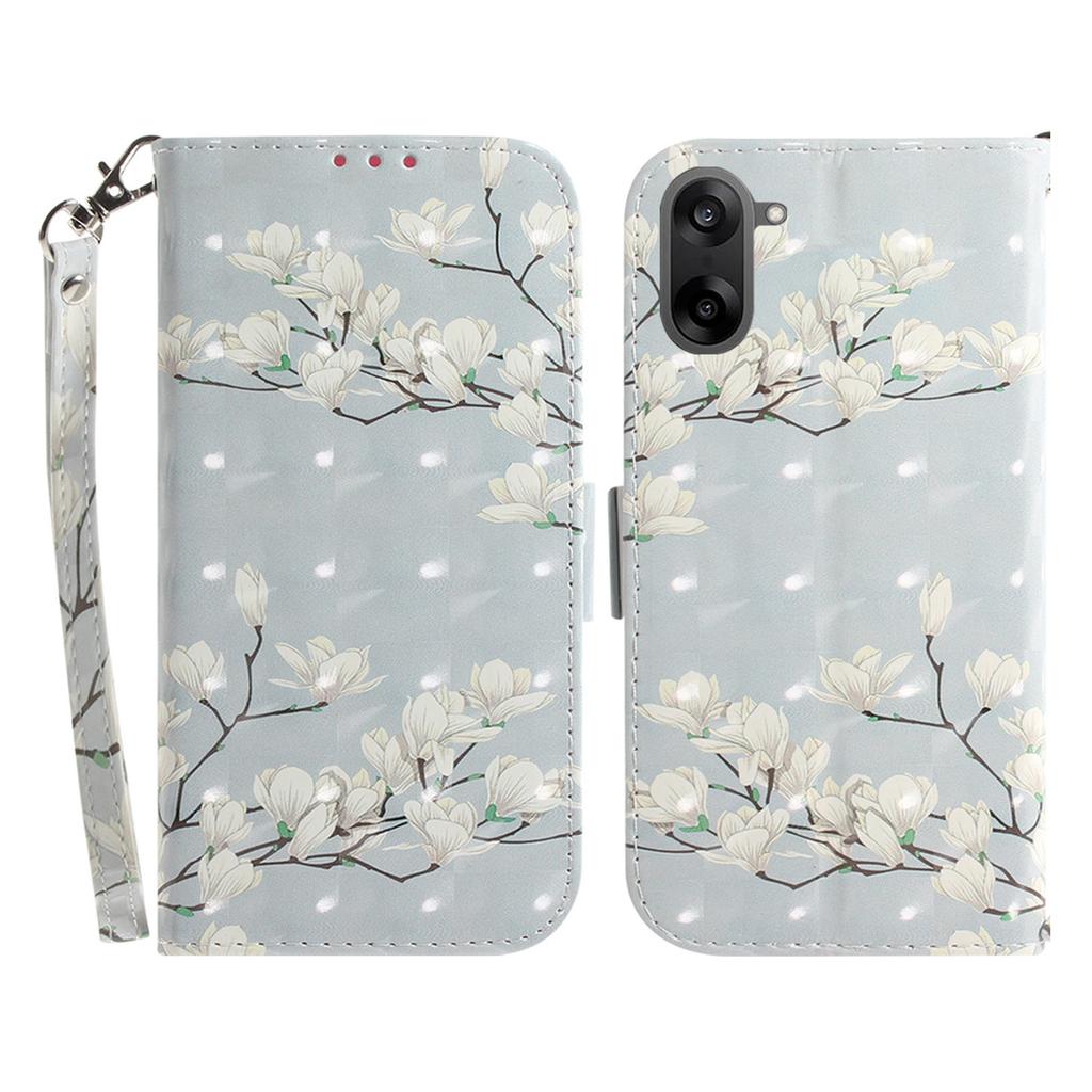 For OnePlus Nord CE5 5G Case Pattern Printing Leather Wallet Phone Cover with Wrist Strap