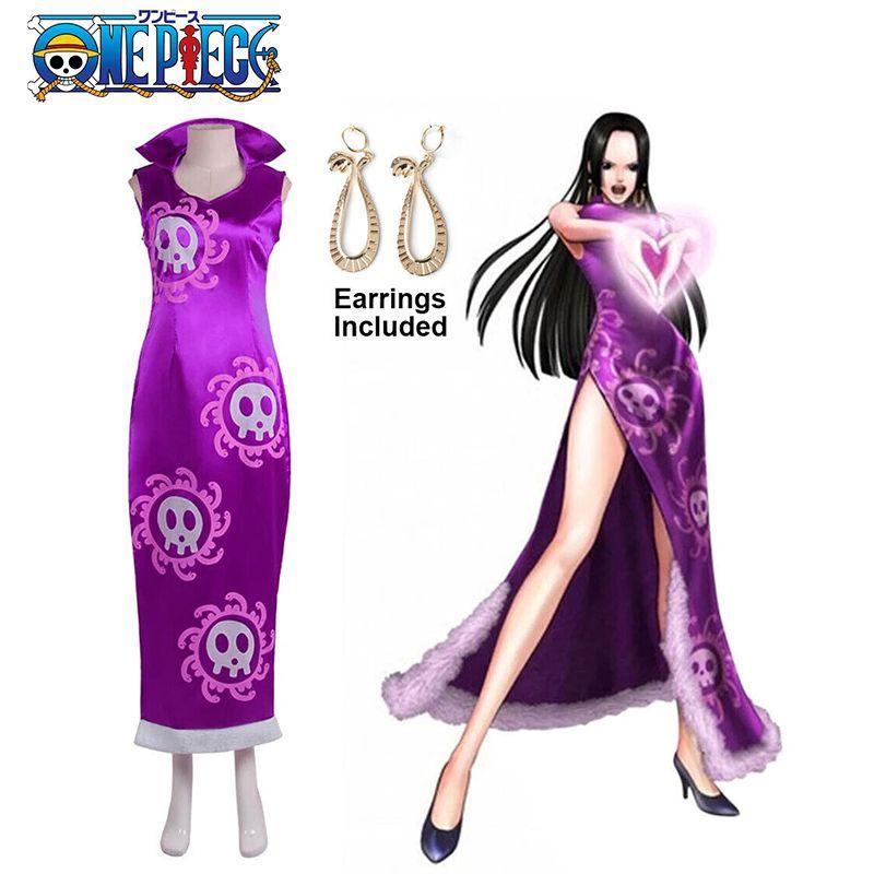 Костюм для косплея Боа Хэнкок из One Piece из атласной ткани для Хэллоуин-вечеринки