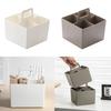 Square Rectangular Stackable Desktop Storage Organizer Divided Basket Plastic Bin 4 Compartments 5 Compartments
