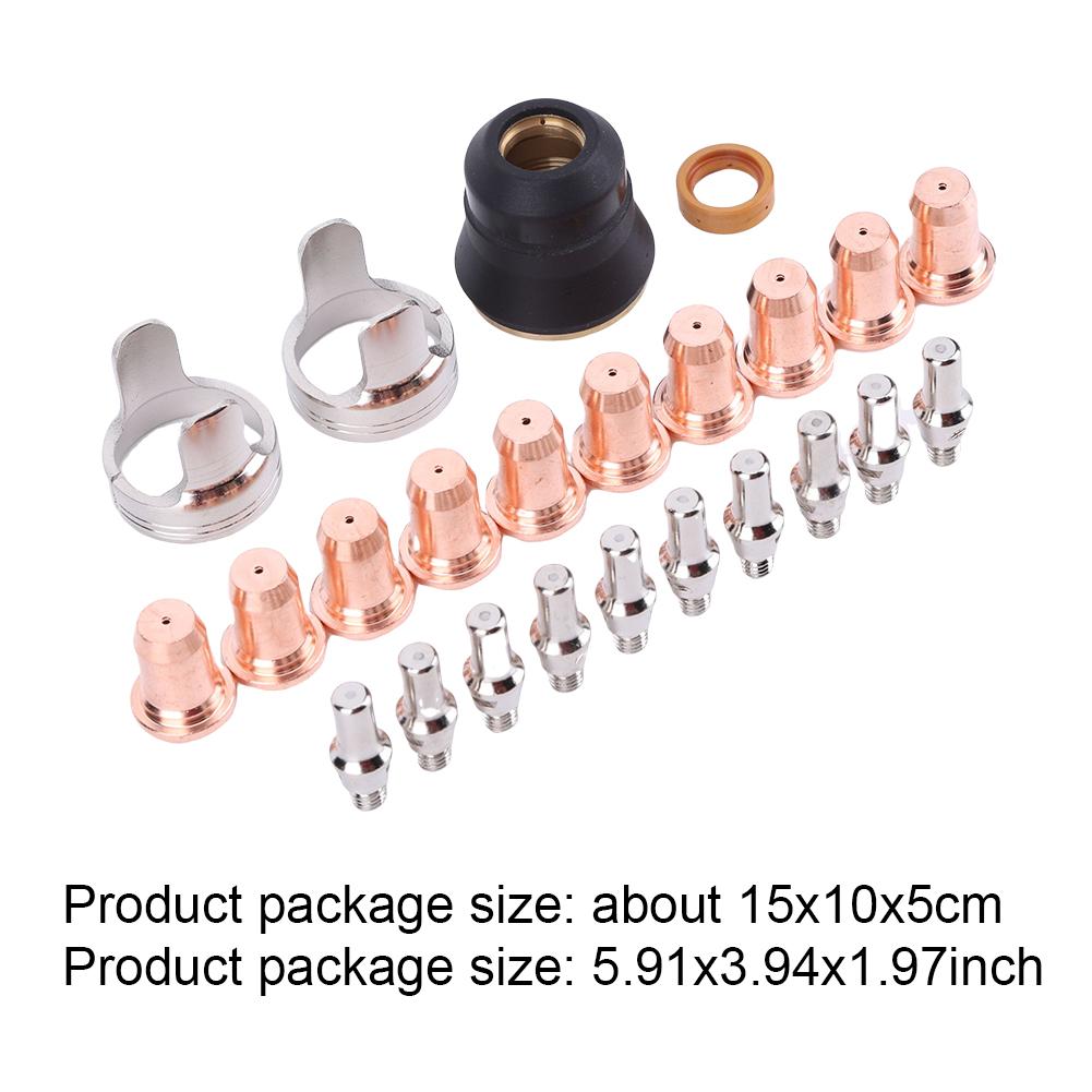 24 Pcs IPT40 Tip Electrode Kit Welding Parts Consumables Set Torch Plasma Cutting Shield Cap for YESWELDER CUT 55DS Pro CUT 65DS