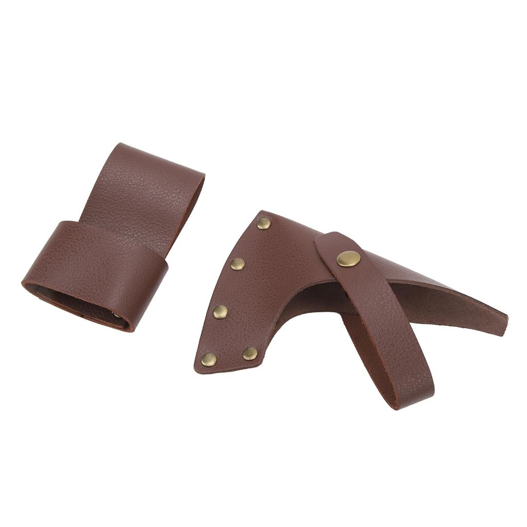 Ножны для топора из искусственной кожи, металл, легкий портативный защитный чехол для головы и ручки топора для кемпинга, работы на открытом воздухе, коричневый