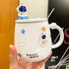 Новая милая мультяшная кружка с изображением астронавта и планеты с крышкой, оригинальные кружки, кофейные чашки, чашка кофе, красивые кружки для чая, посуда для питья, пивные кружки, забавные кружки